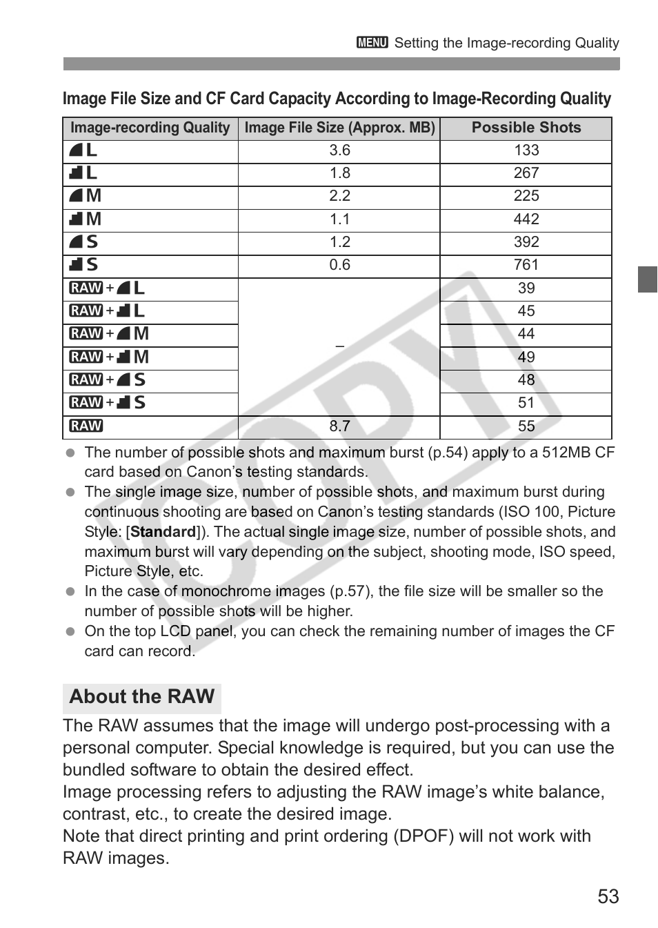 About the raw | Canon EOS 30D User Manual | Page 53 / 200