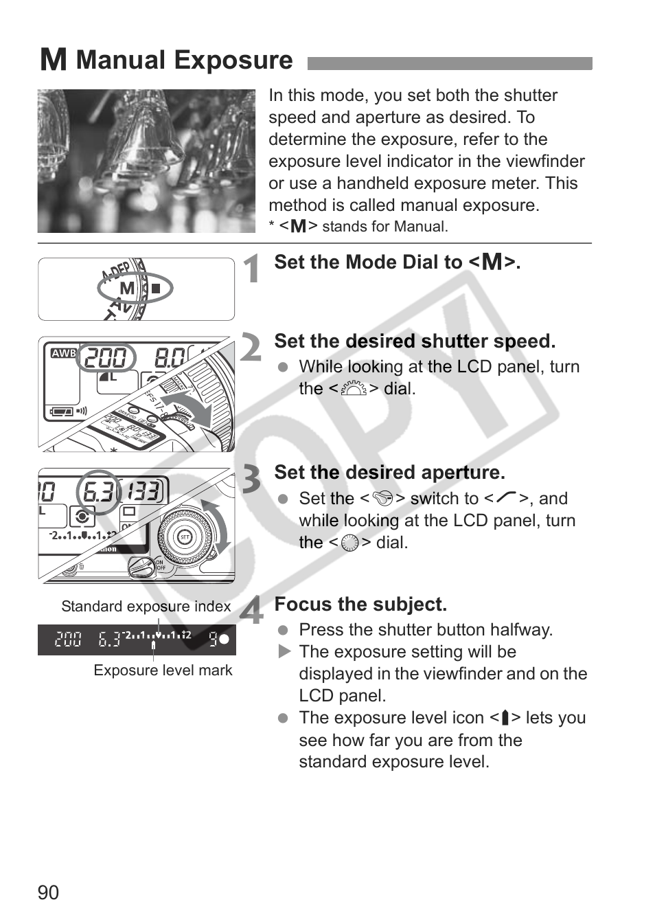 Amanual exposure | Canon EOS 30D User Manual | Page 90 / 200