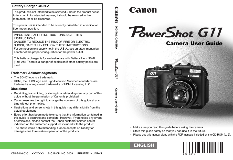 Canon PowerShot G11 User Manual | 196 pages