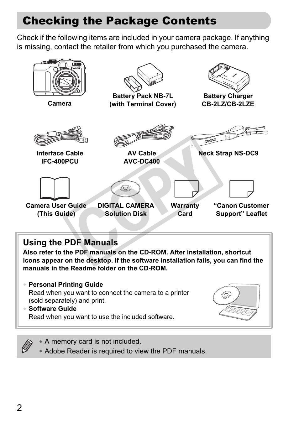 Co py | Canon PowerShot G11 User Manual | Page 2 / 196