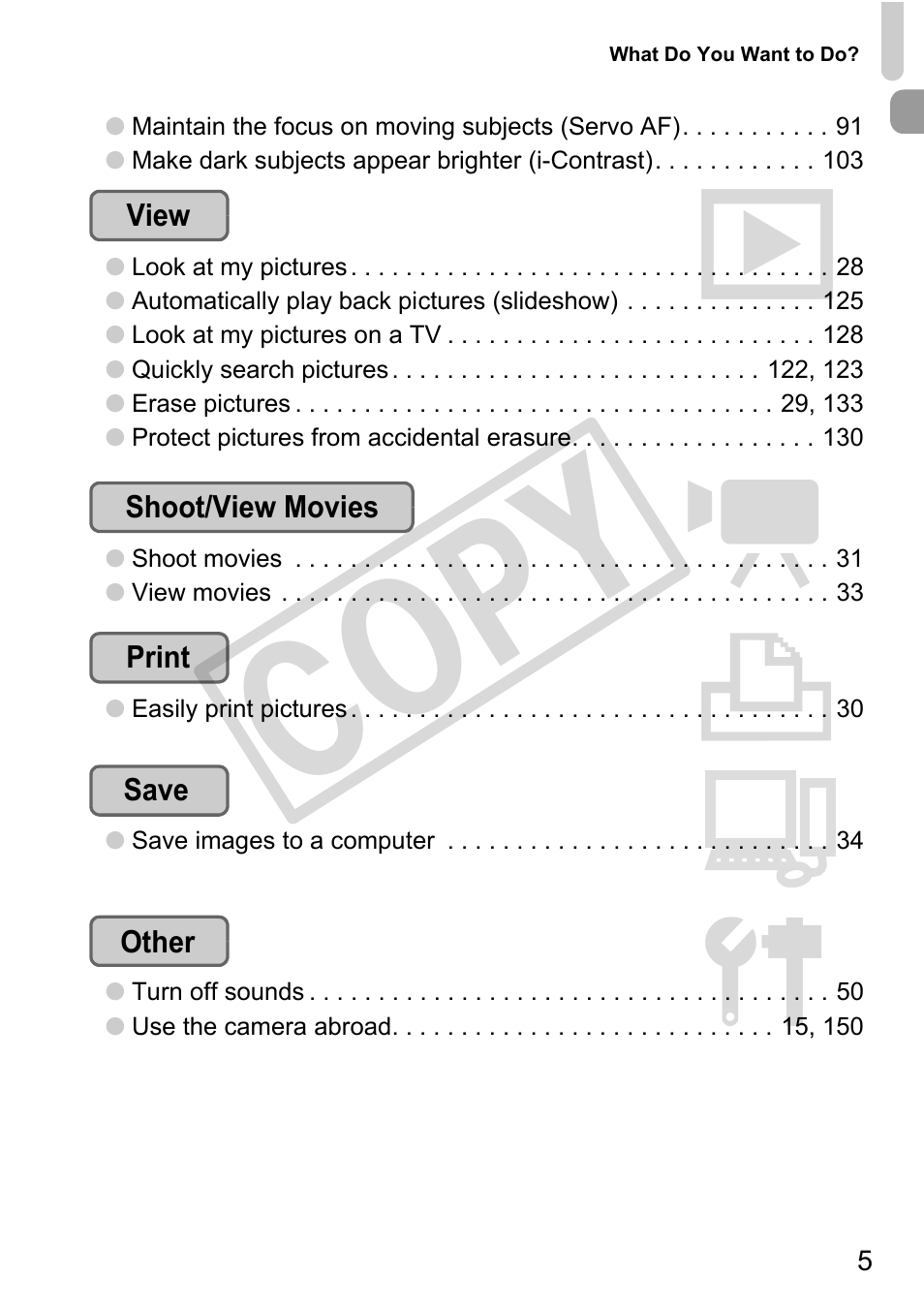 Co py | Canon PowerShot G11 User Manual | Page 5 / 196