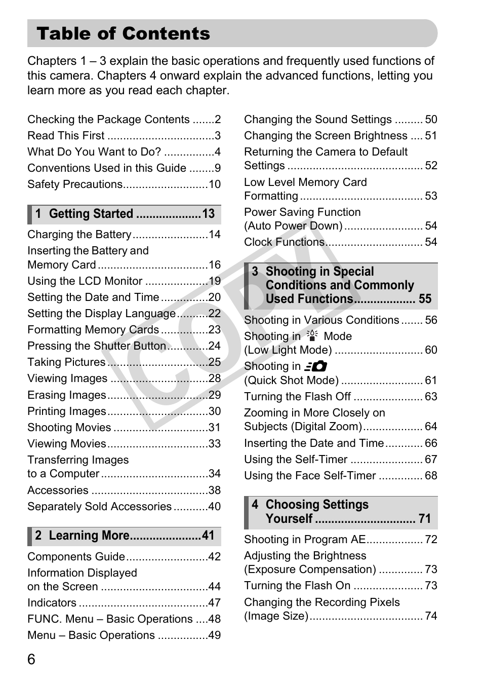 C o p y | Canon PowerShot G11 User Manual | Page 6 / 196