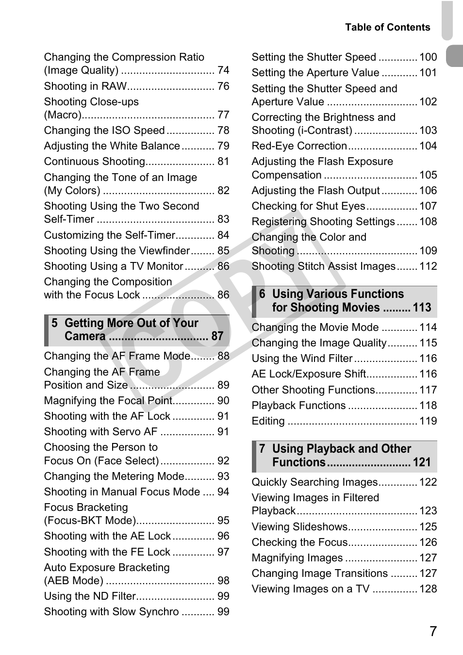 C o p y | Canon PowerShot G11 User Manual | Page 7 / 196