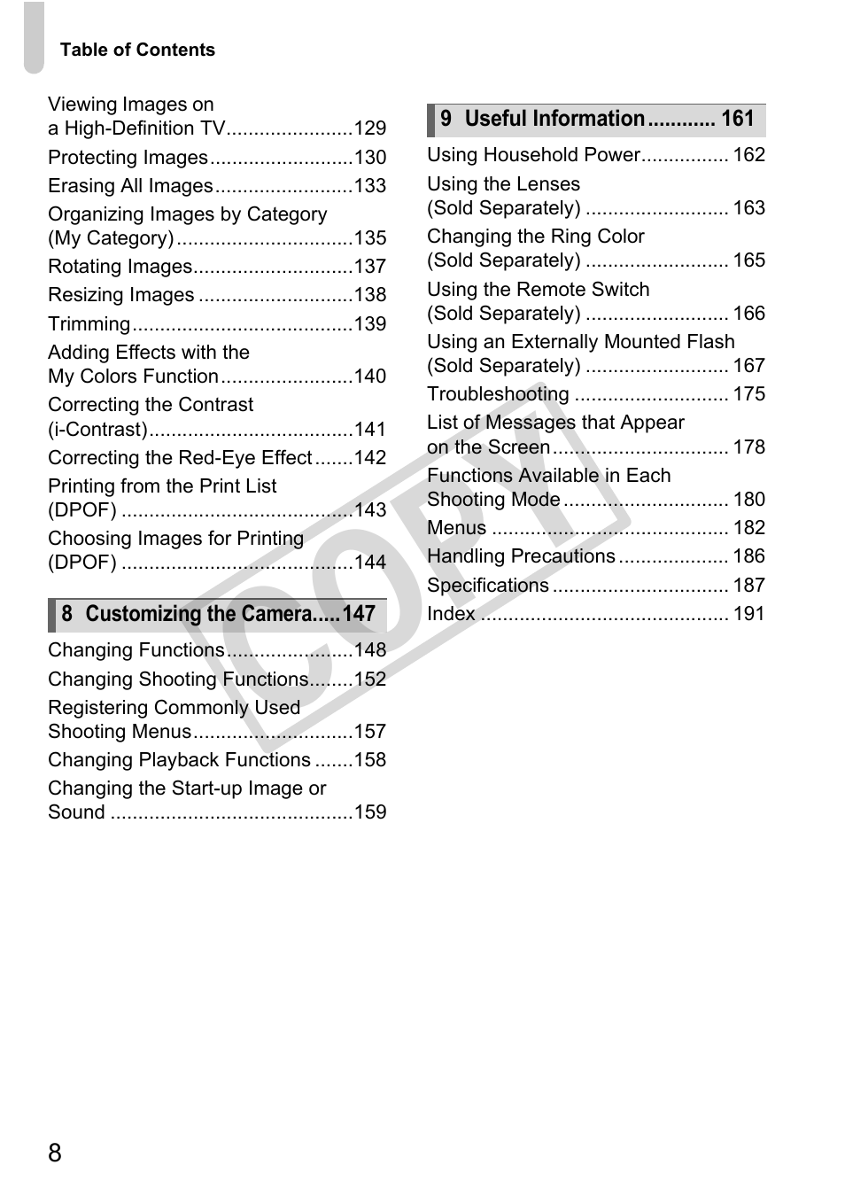 C o p y | Canon PowerShot G11 User Manual | Page 8 / 196