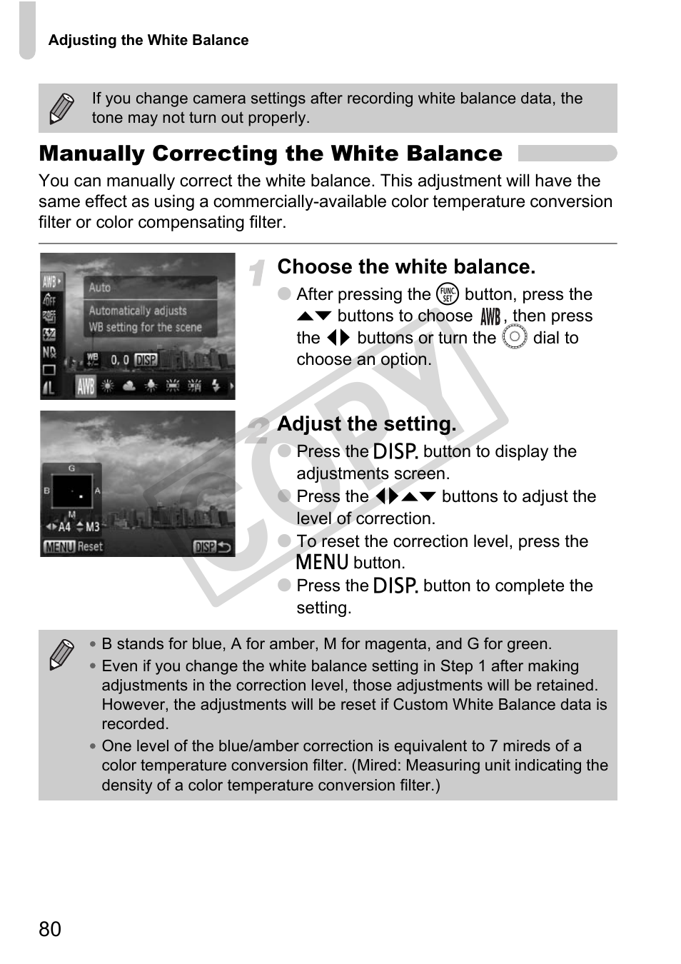 P. 80, P. 80), Co py | Canon PowerShot G11 User Manual | Page 80 / 196