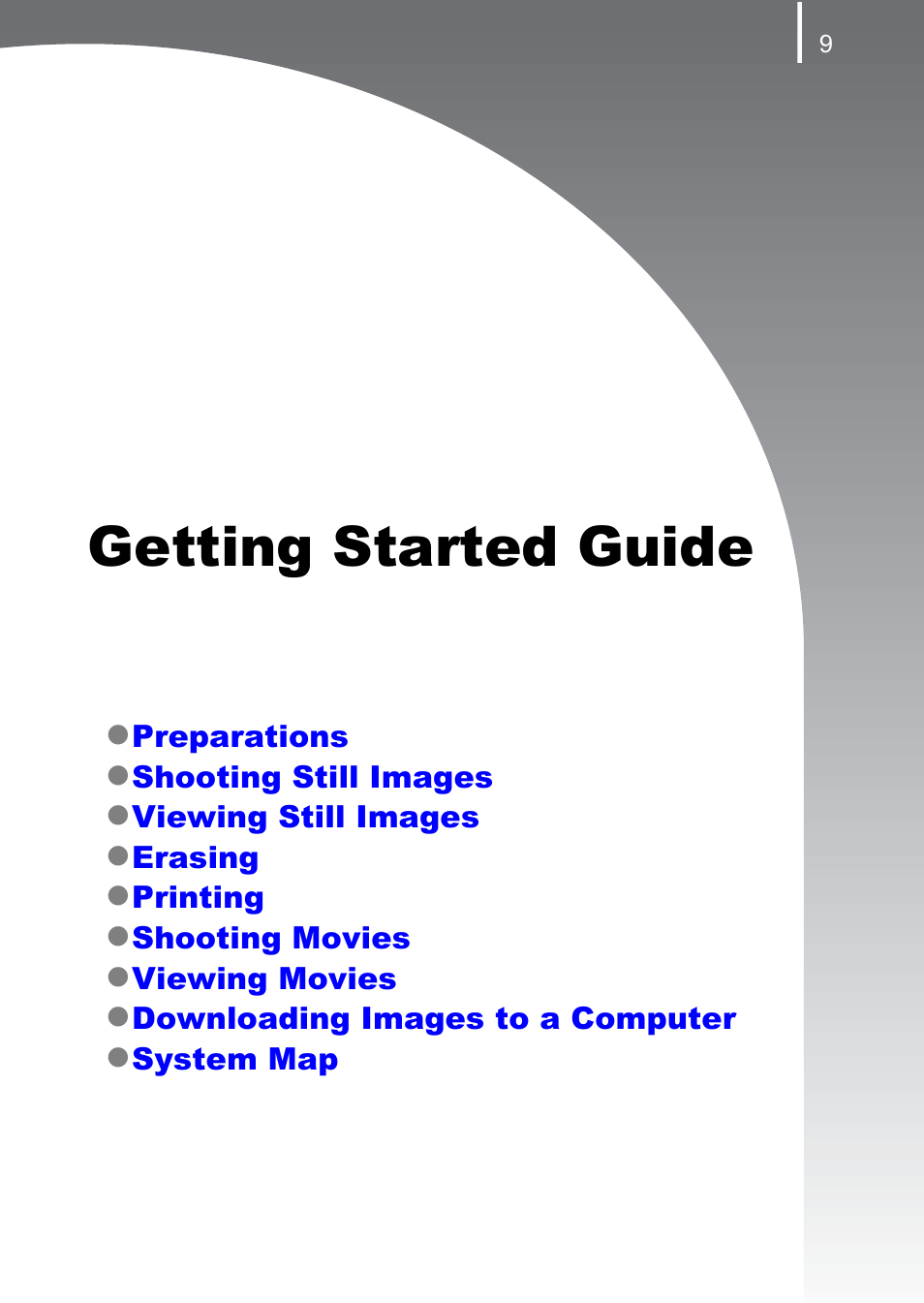 Getting started guide, P. 9 | Canon PowerShot G10 User Manual | Page 11 / 306