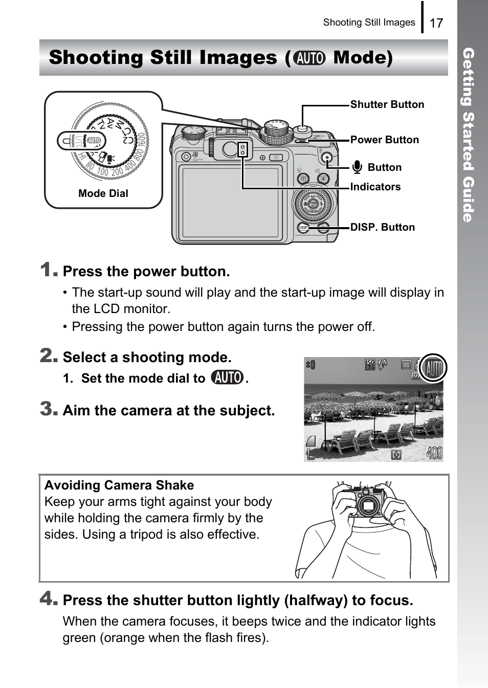 Shooting still images, Mode), Shooting still images 1 | Canon PowerShot G10 User Manual | Page 19 / 306