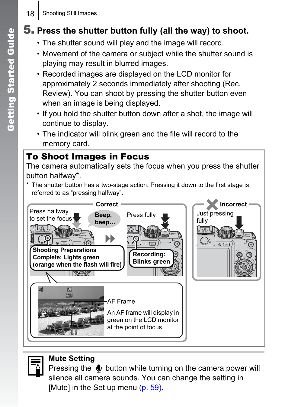 Ge tting started guide | Canon PowerShot G10 User Manual | Page 20 / 306