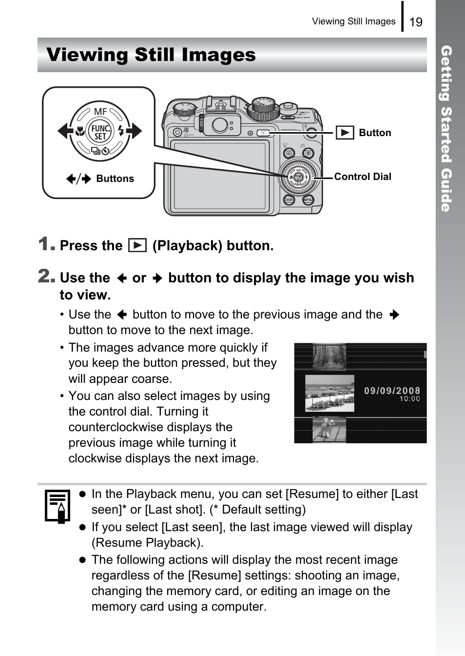 Viewing still images, Viewing still images 1 | Canon PowerShot G10 User Manual | Page 21 / 306