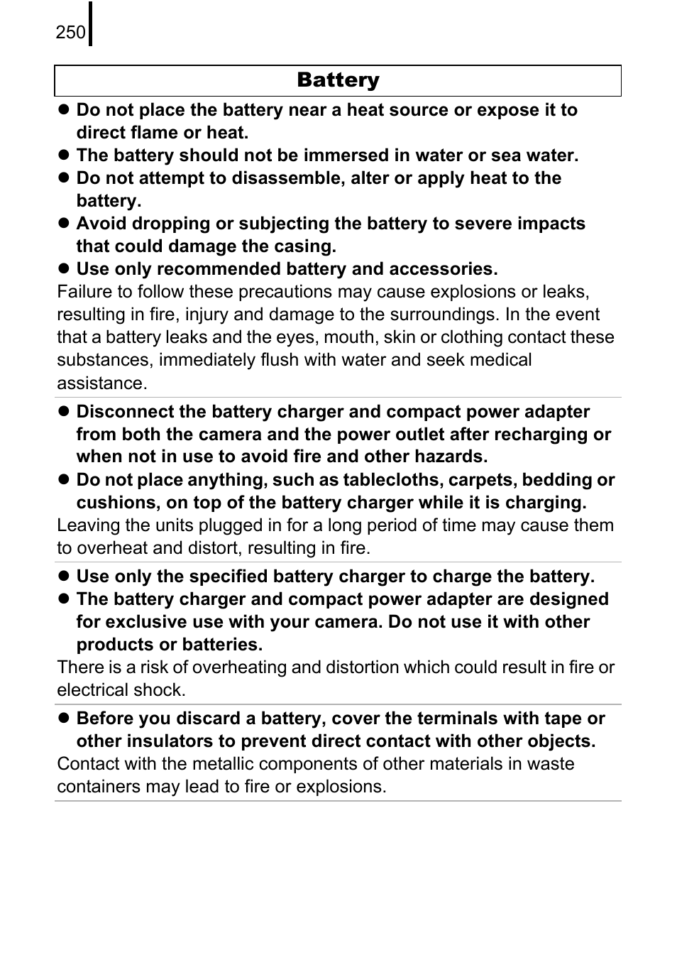 Battery | Canon PowerShot G10 User Manual | Page 252 / 306