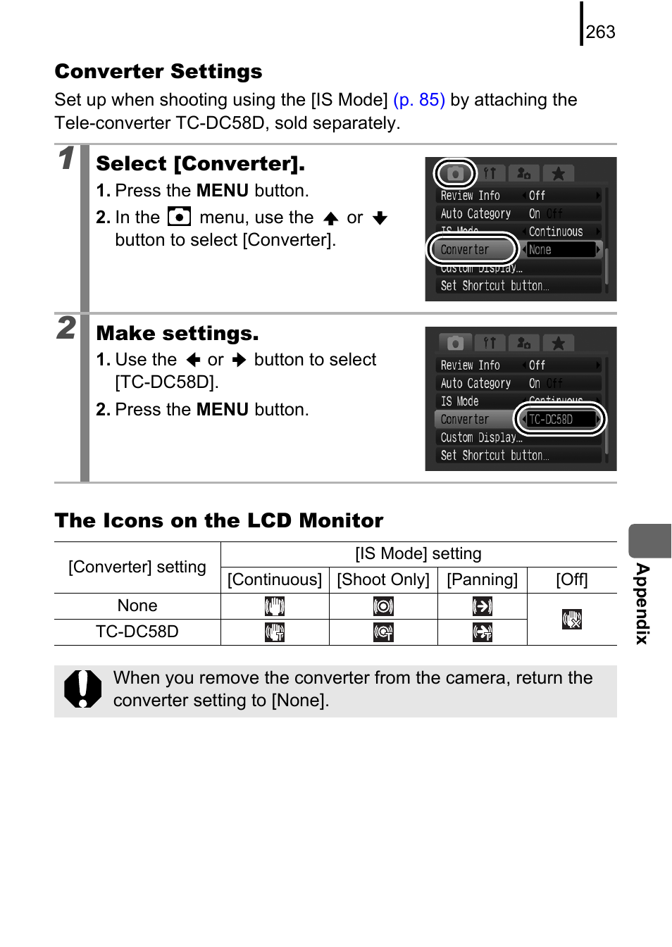 P. 263 | Canon PowerShot G10 User Manual | Page 265 / 306