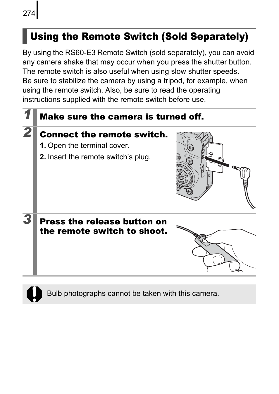 Using the remote switch (sold separately), P. 274) | Canon PowerShot G10 User Manual | Page 276 / 306