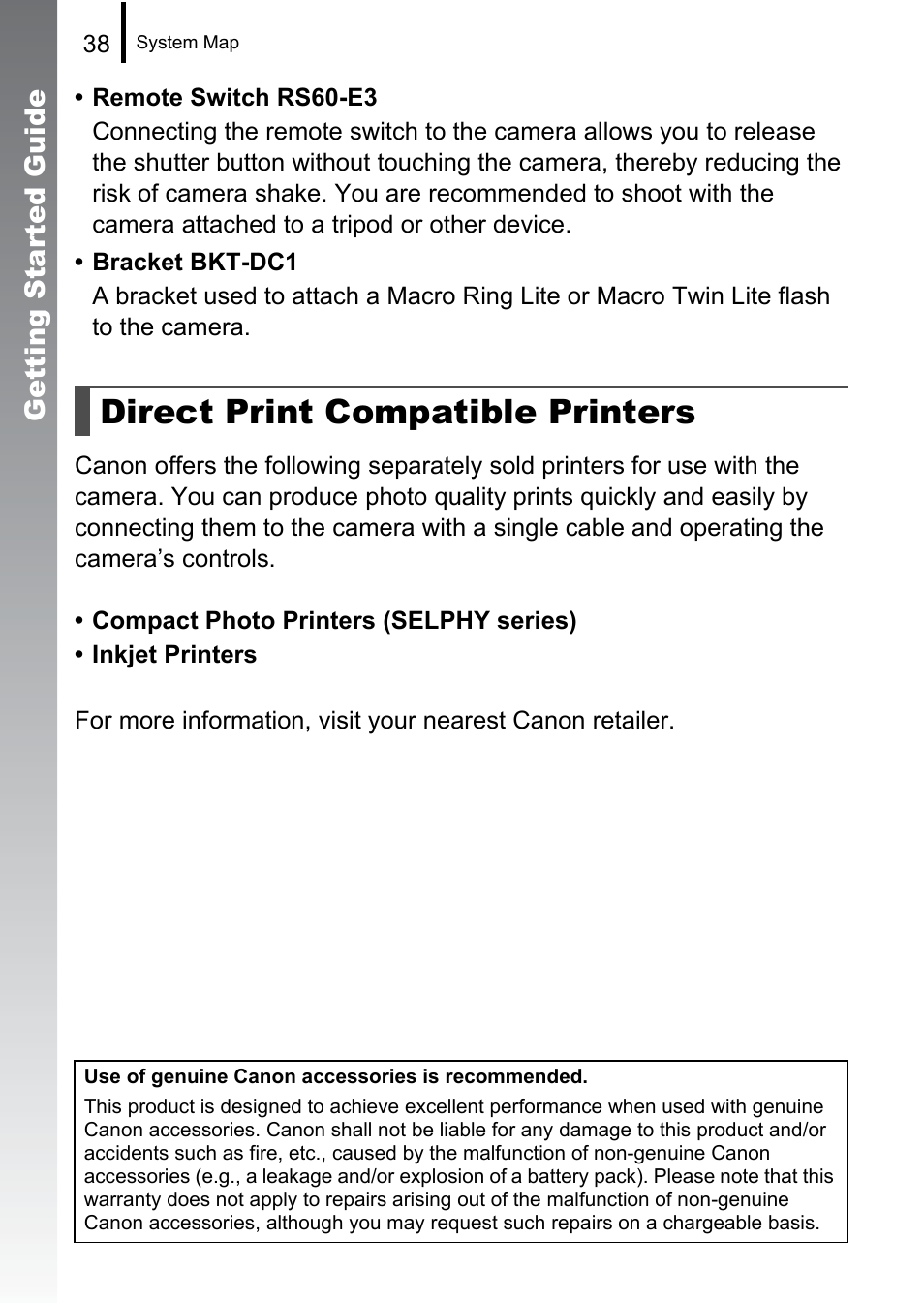 Direct print compatible printers | Canon PowerShot G10 User Manual | Page 40 / 306