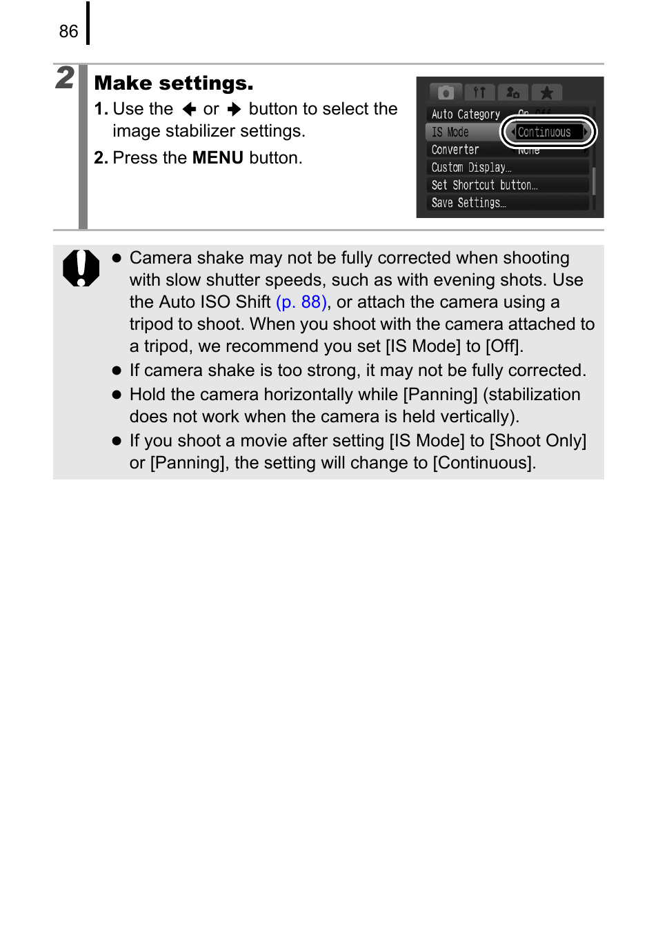 Make settings | Canon PowerShot G10 User Manual | Page 88 / 306