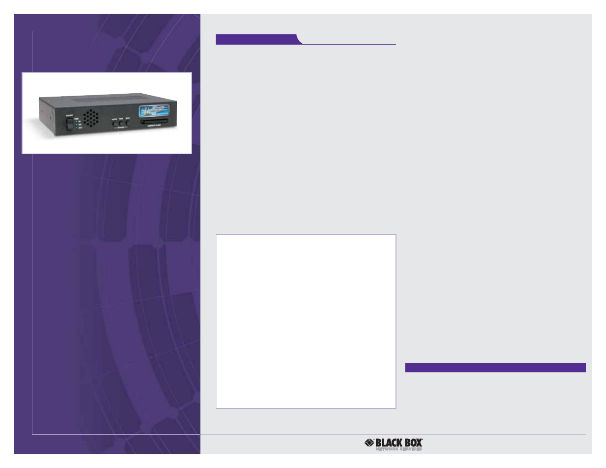 3 of 3, Tech specs, Popular applications | Black Box CRT Direct View TV User Manual | Page 3 / 3