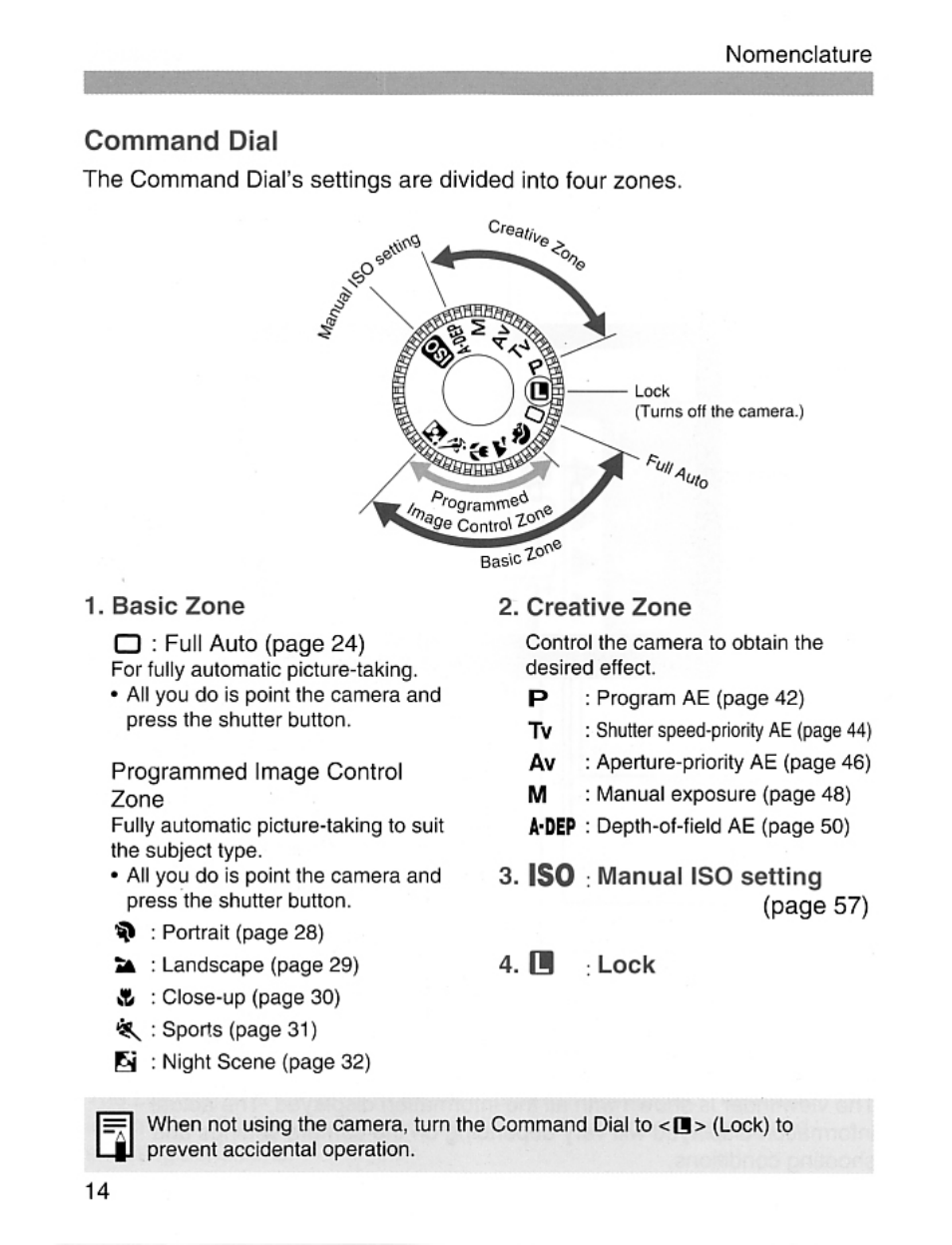 Command dial | Canon EOS Rebel 2000 User Manual | Page 14 / 76