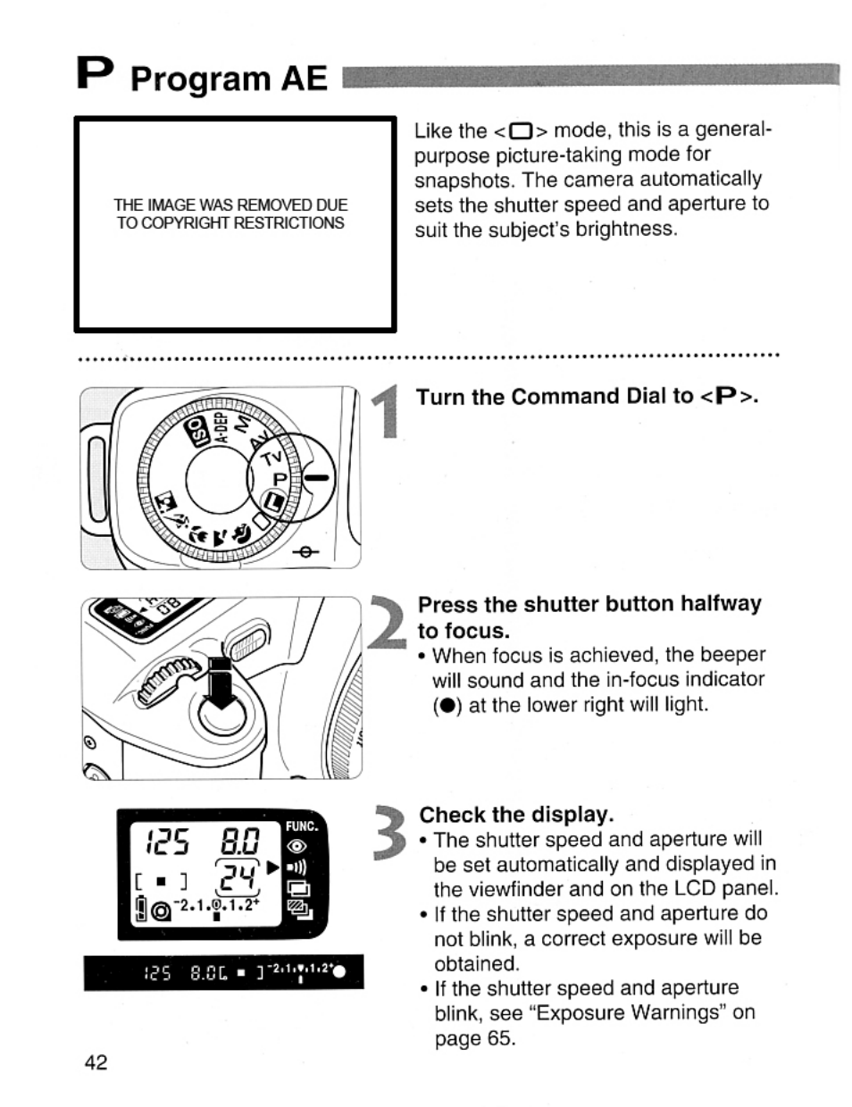 Program ae | Canon EOS Rebel 2000 User Manual | Page 42 / 76