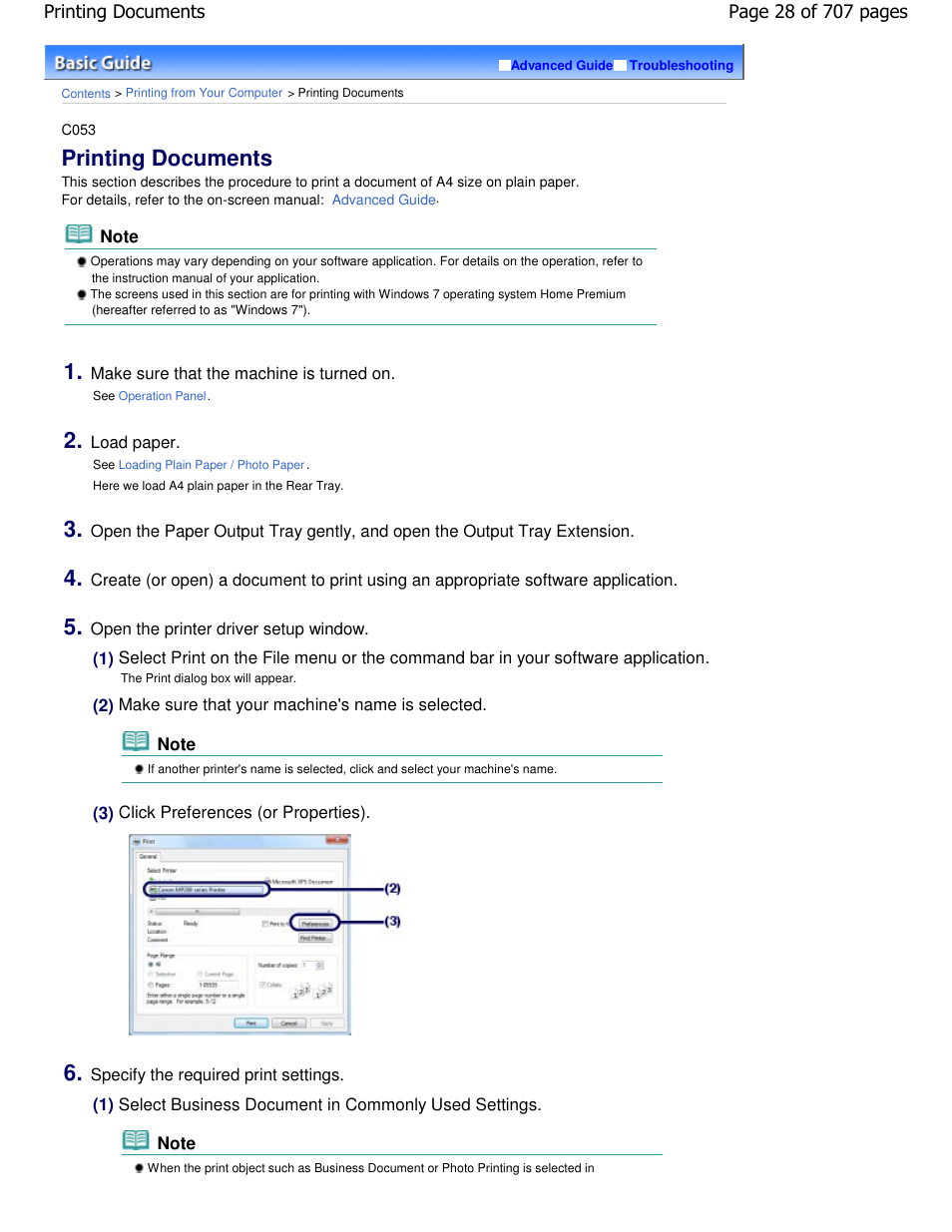 Printing documents | Canon mp280 User Manual | Page 28 / 707