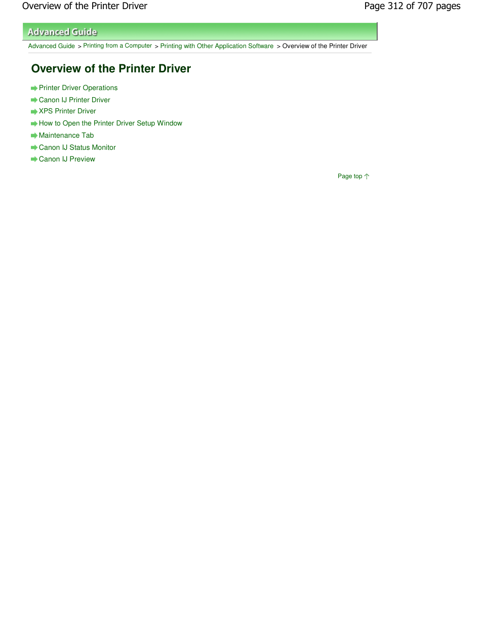 Overview of the printer driver | Canon mp280 User Manual | Page 312 / 707