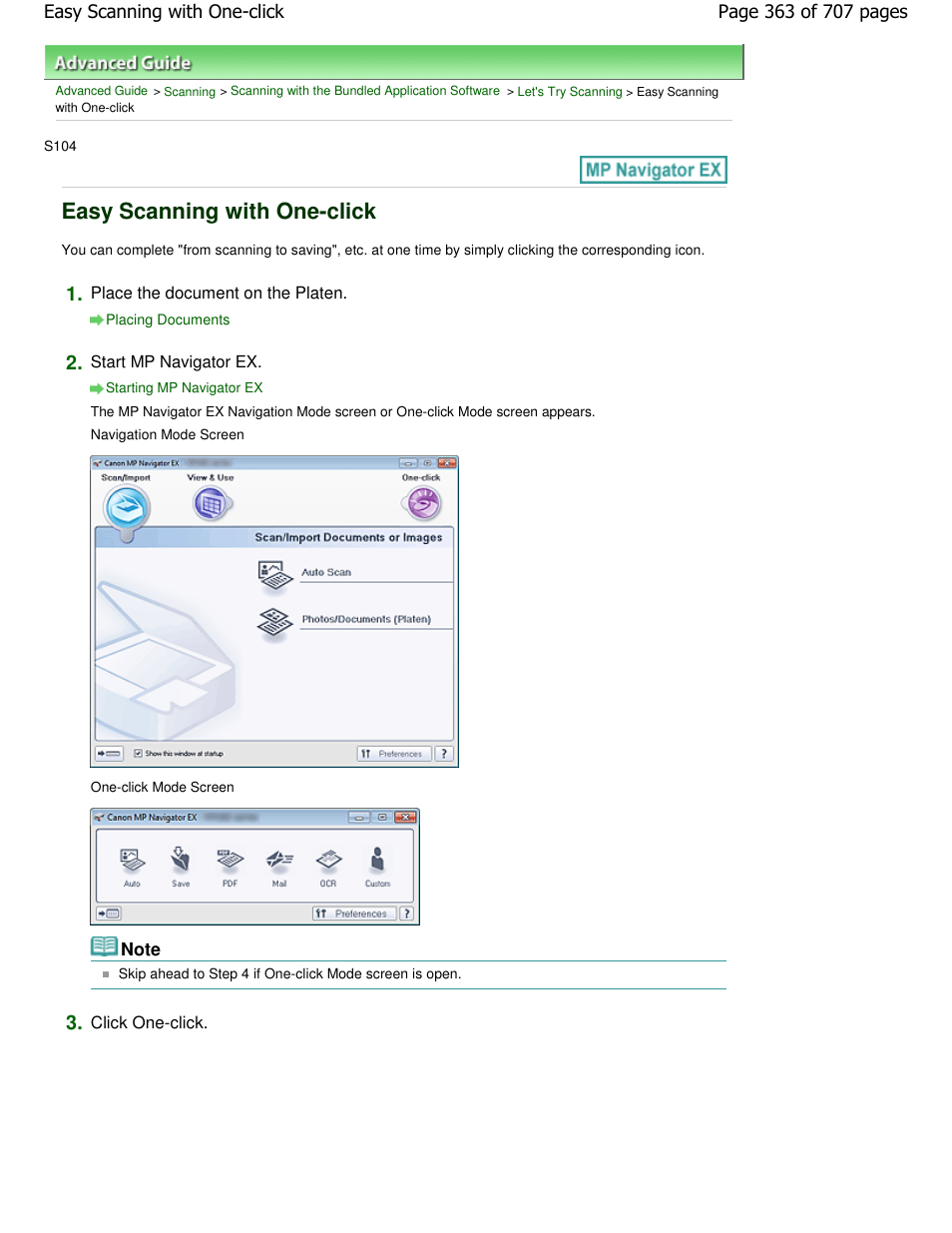 Easy scanning with one-click | Canon mp280 User Manual | Page 363 / 707
