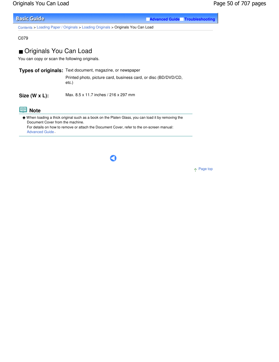 Originals you can load | Canon mp280 User Manual | Page 50 / 707