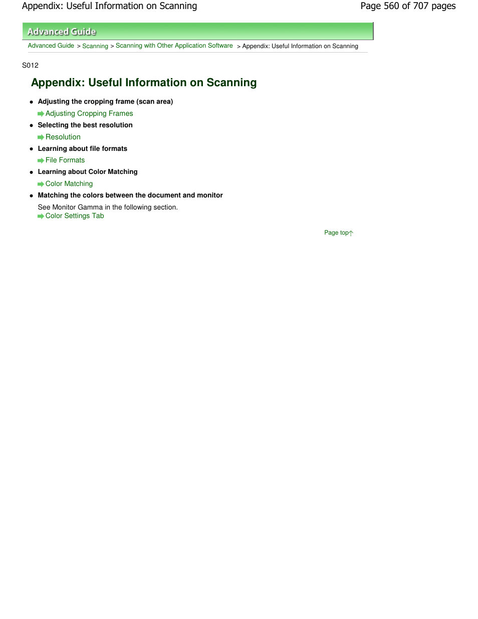 Appendix: useful information on scanning | Canon mp280 User Manual | Page 560 / 707