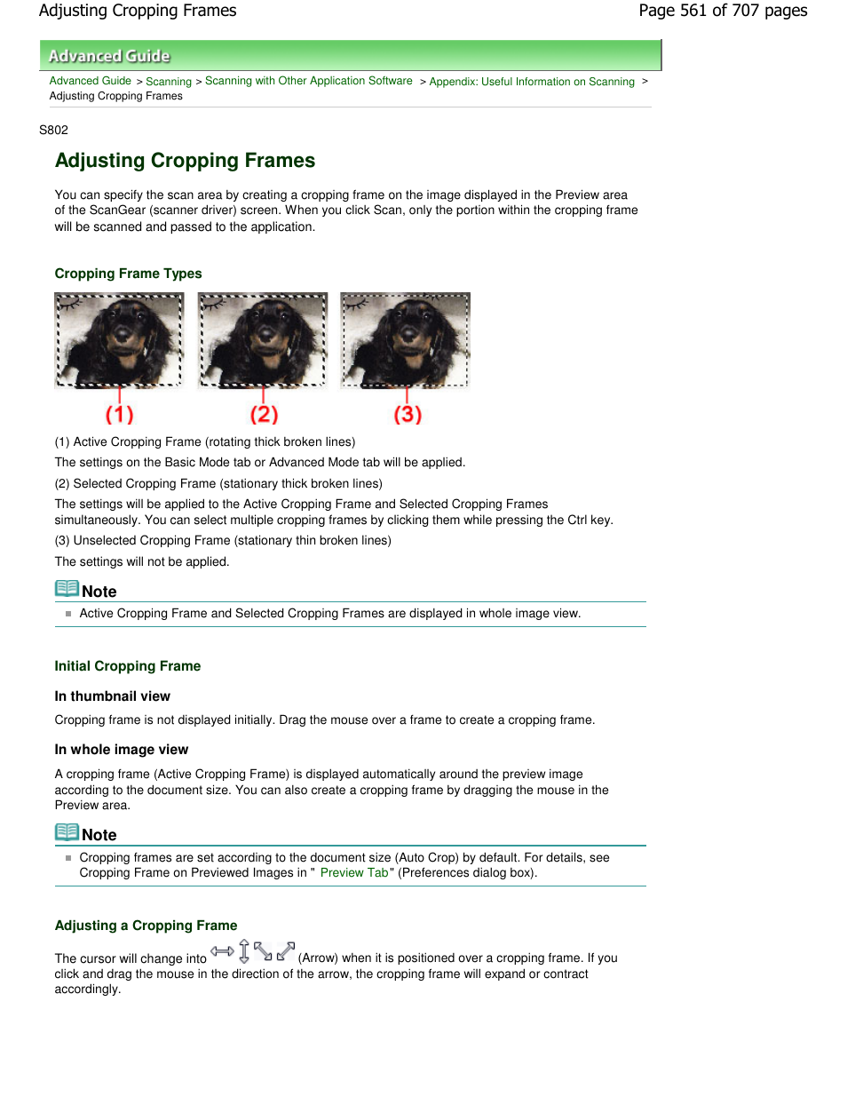 Adjusting cropping frames | Canon mp280 User Manual | Page 561 / 707