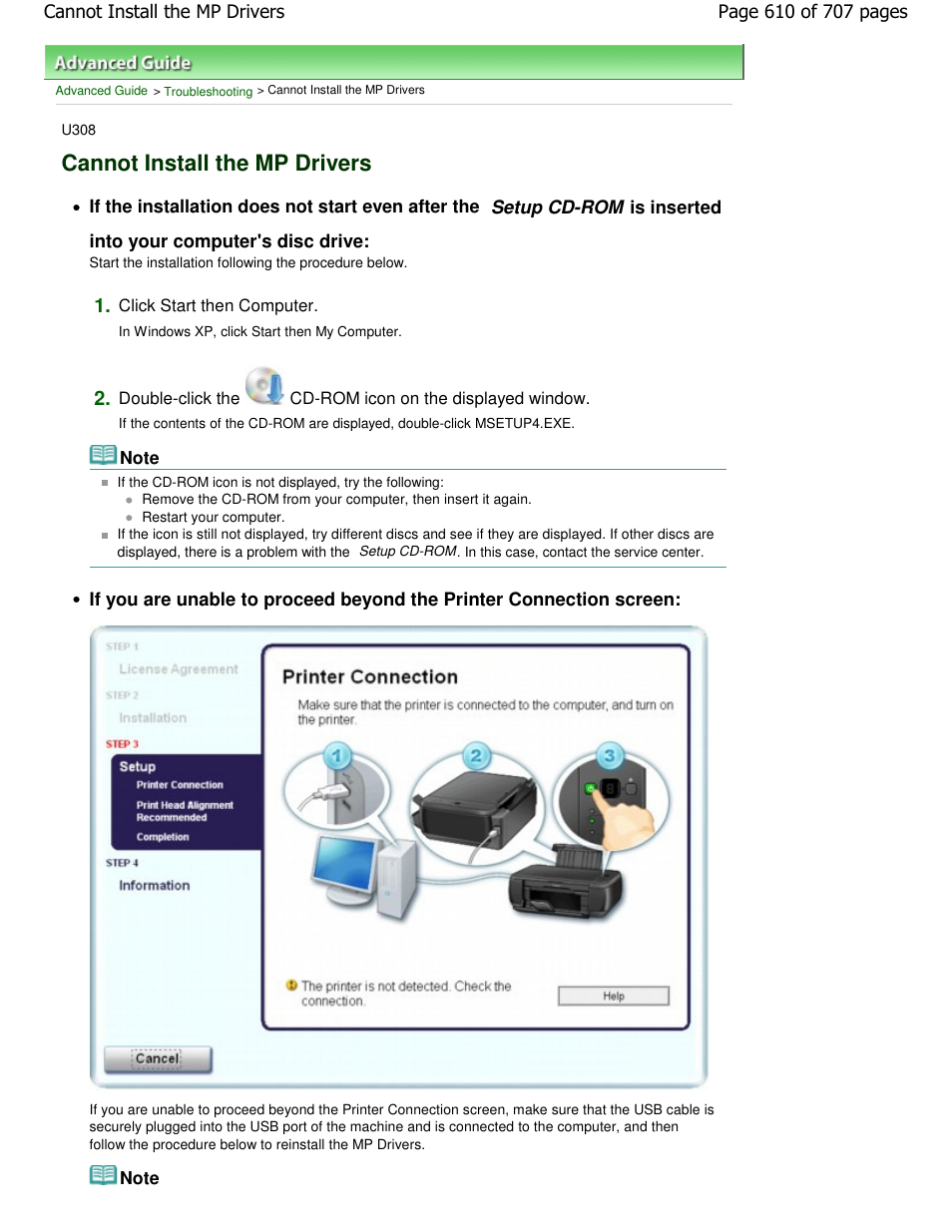 Cannot install the mp drivers | Canon mp280 User Manual | Page 610 / 707
