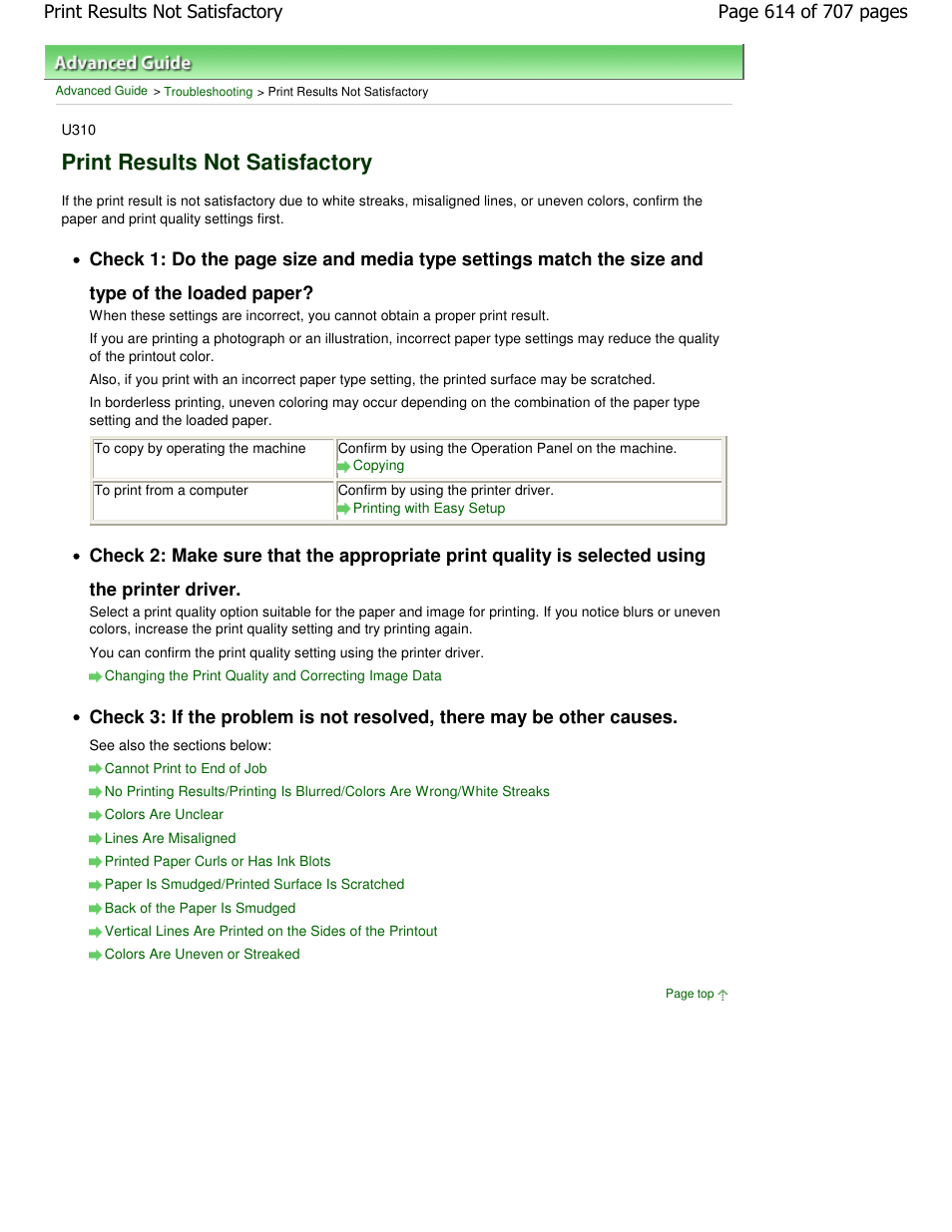 Print results not satisfactory | Canon mp280 User Manual | Page 614 / 707