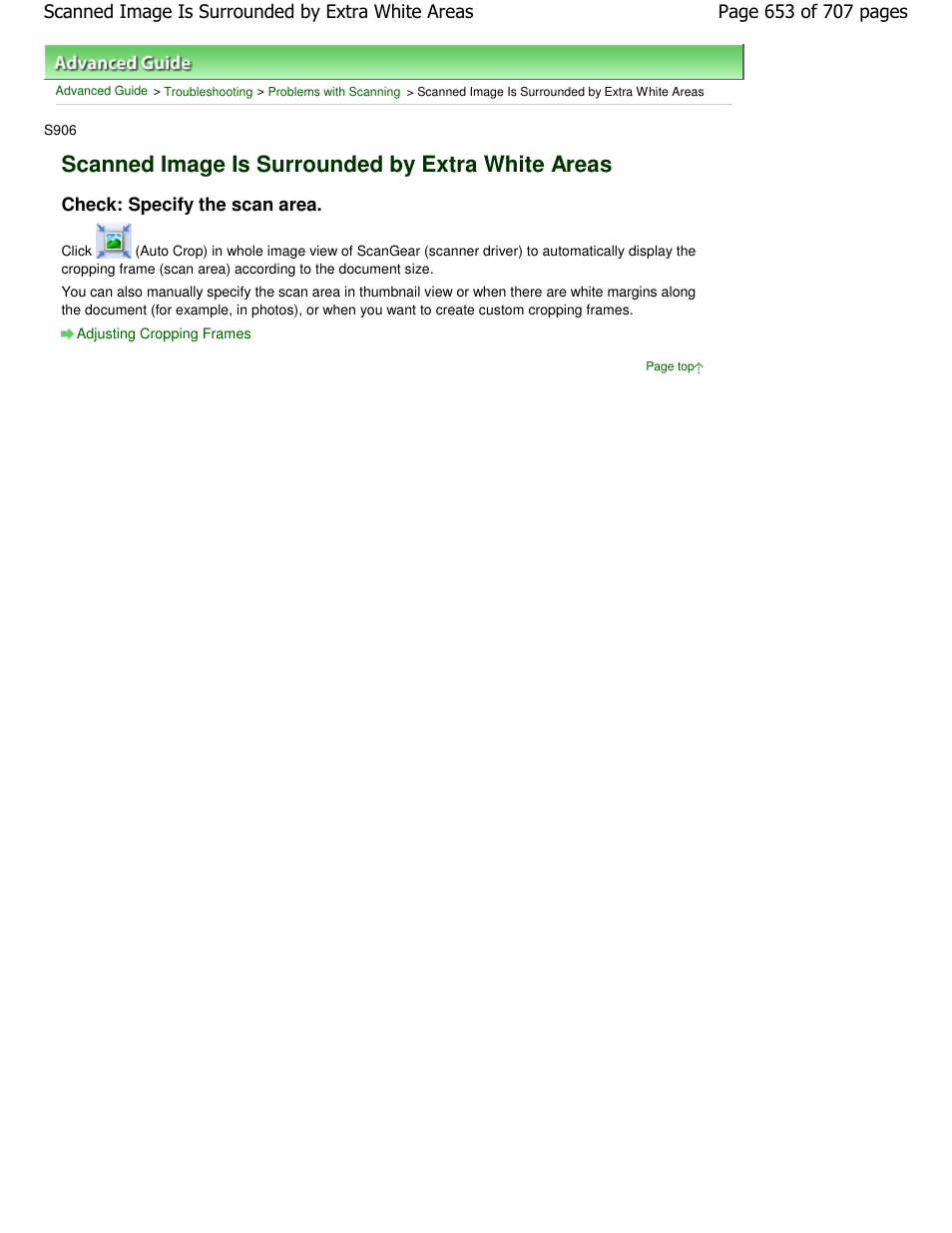 Scanned image is surrounded by extra white areas, Check: specify the scan area | Canon mp280 User Manual | Page 653 / 707