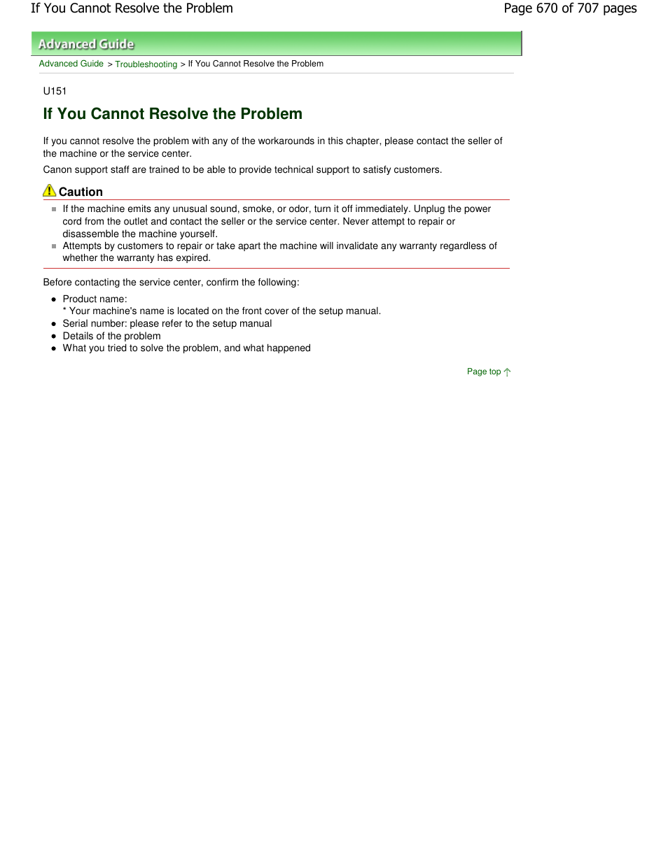 If you cannot resolve the problem | Canon mp280 User Manual | Page 670 / 707