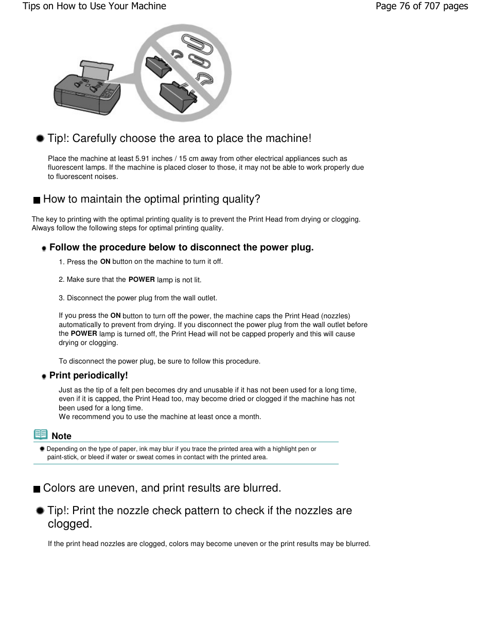 Clogged, How to maintain the optimal printing quality | Canon mp280 User Manual | Page 76 / 707