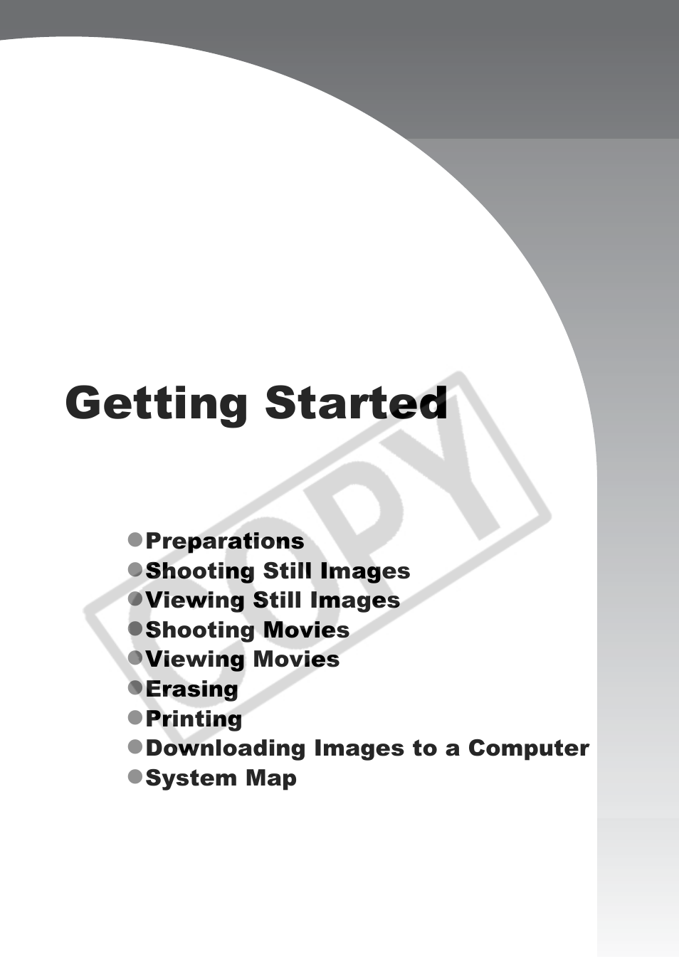 Getting started | Canon PowerShot G9 User Manual | Page 11 / 275
