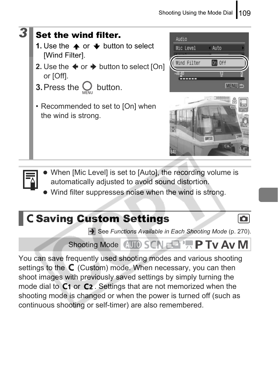 Saving custom settings | Canon PowerShot G9 User Manual | Page 111 / 275
