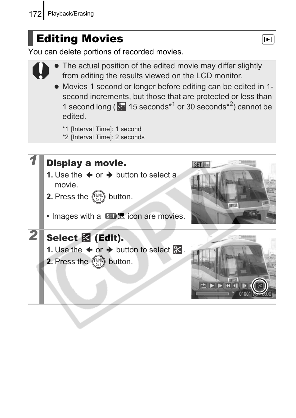 Editing movies | Canon PowerShot G9 User Manual | Page 174 / 275