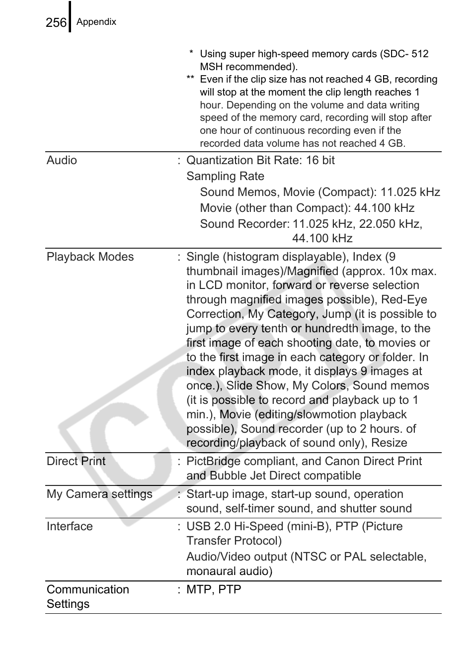 Canon PowerShot G9 User Manual | Page 258 / 275
