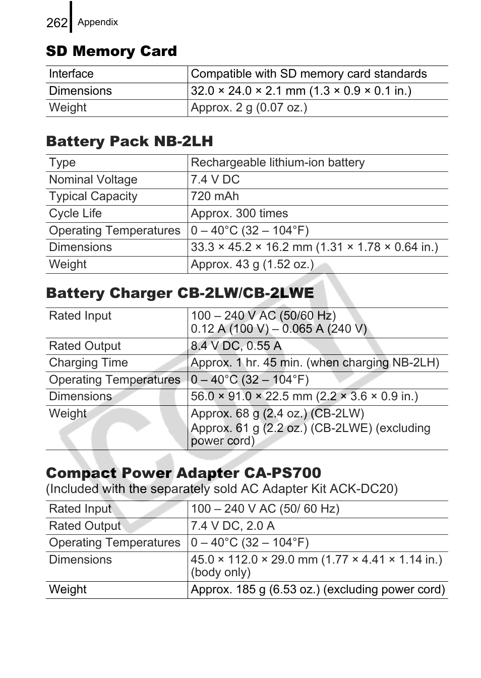 Canon PowerShot G9 User Manual | Page 264 / 275