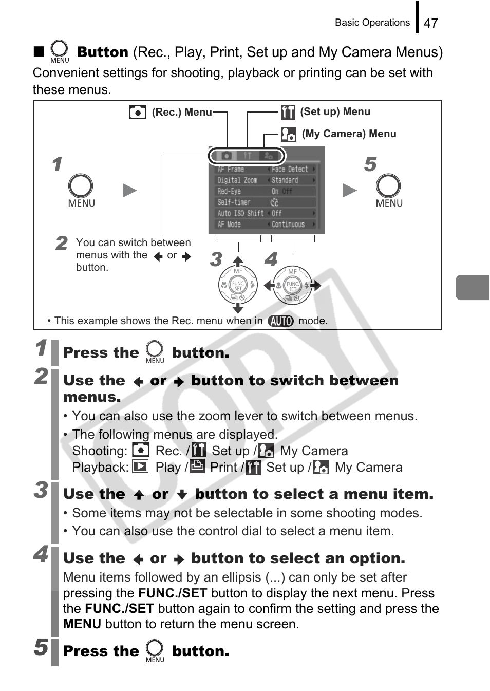 Canon PowerShot G9 User Manual | Page 49 / 275