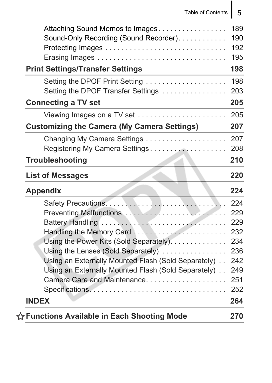 Canon PowerShot G9 User Manual | Page 7 / 275