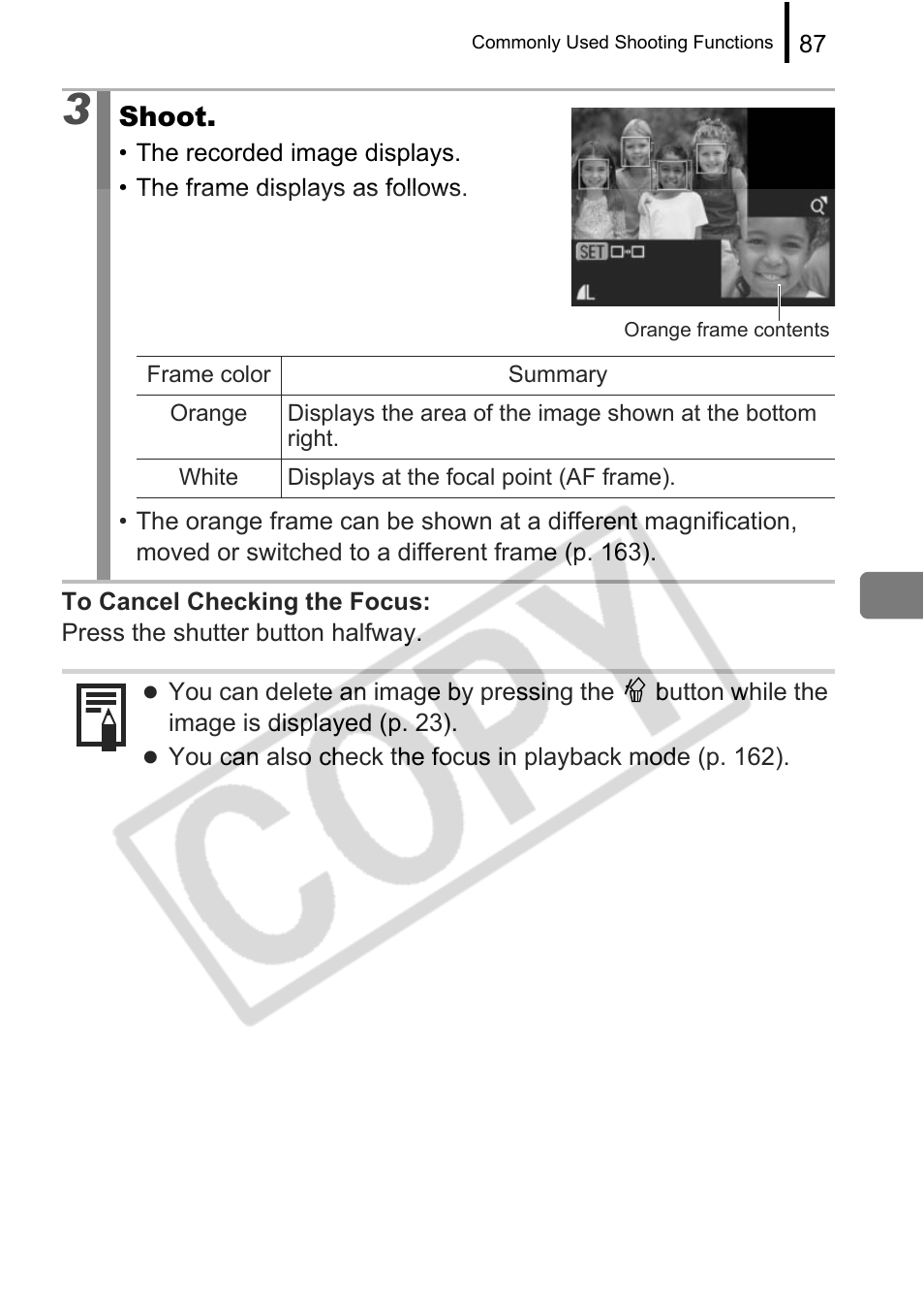 Shoot | Canon PowerShot G9 User Manual | Page 89 / 275