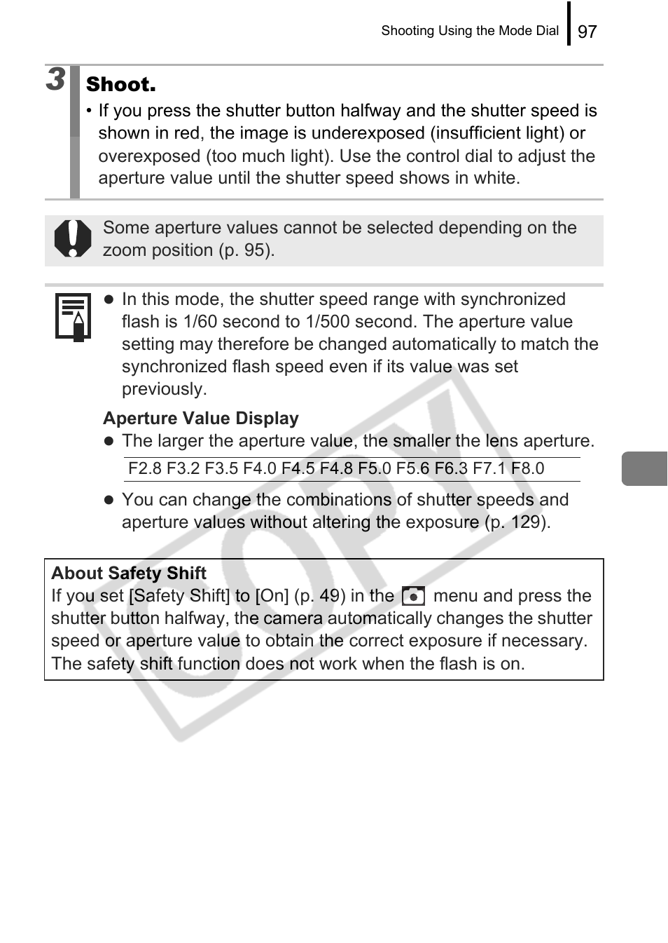 Shoot | Canon PowerShot G9 User Manual | Page 99 / 275