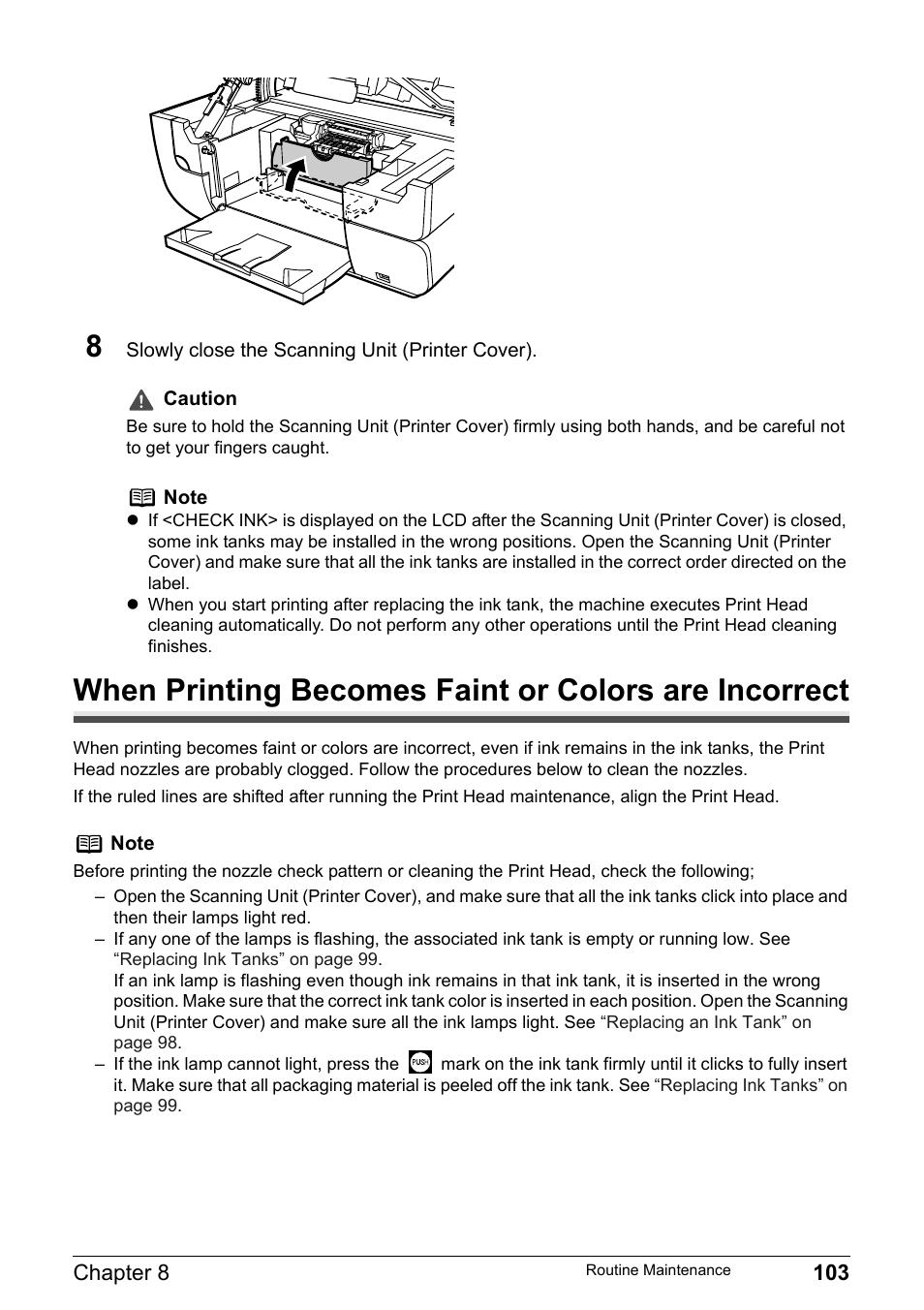 When, When printing | Canon Pixma MP530 User Manual | Page 105 / 176