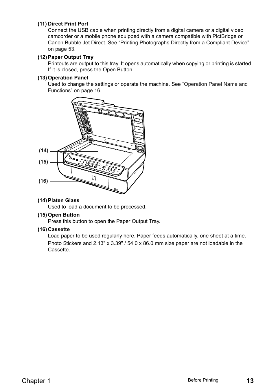 Chapter 1 13 | Canon Pixma MP530 User Manual | Page 15 / 176