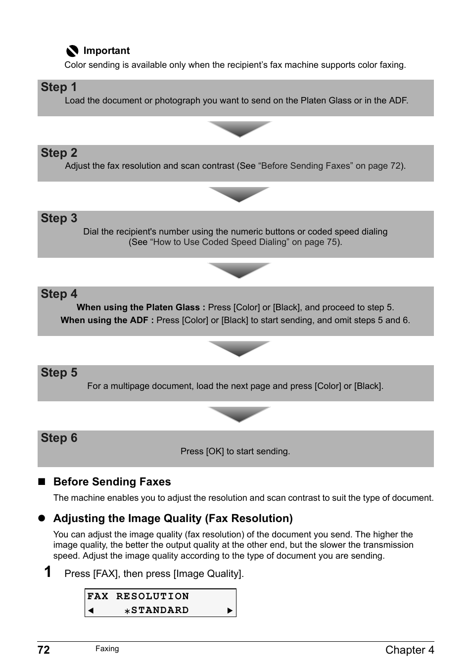 Step 1, Step 2, Step 3 | Step 4, Step 5, Step 6 | Canon Pixma MP530 User Manual | Page 74 / 176