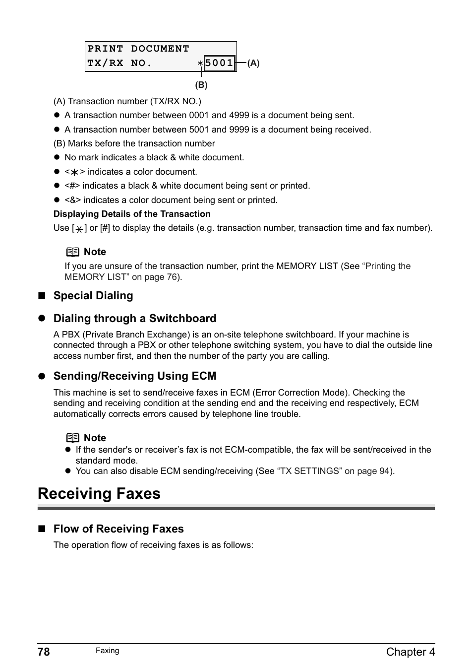 Receiving faxes | Canon Pixma MP530 User Manual | Page 80 / 176