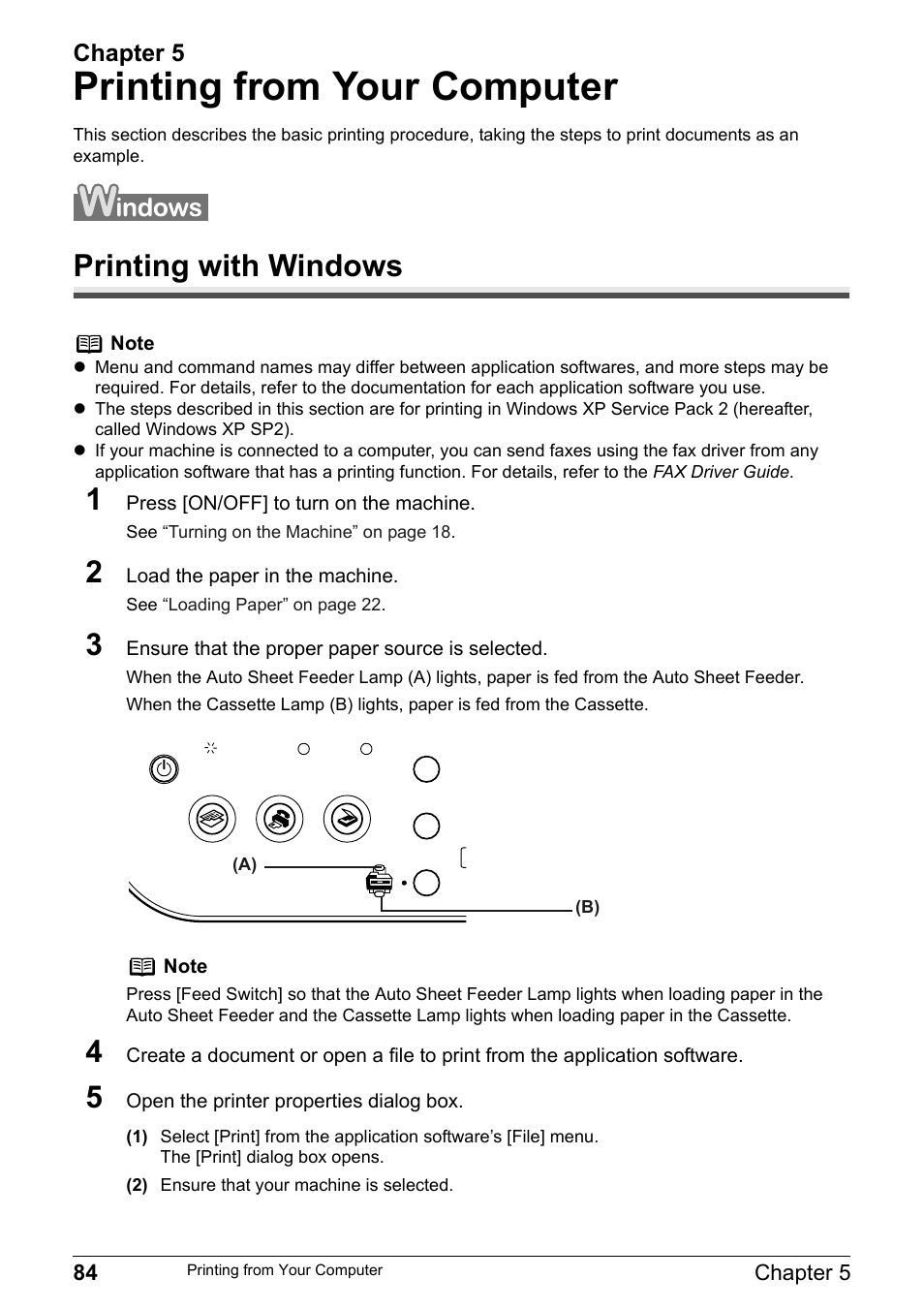 Printing from your computer, Printing with windows, Printing with windows” on | Printing with windows 1 | Canon Pixma MP530 User Manual | Page 86 / 176