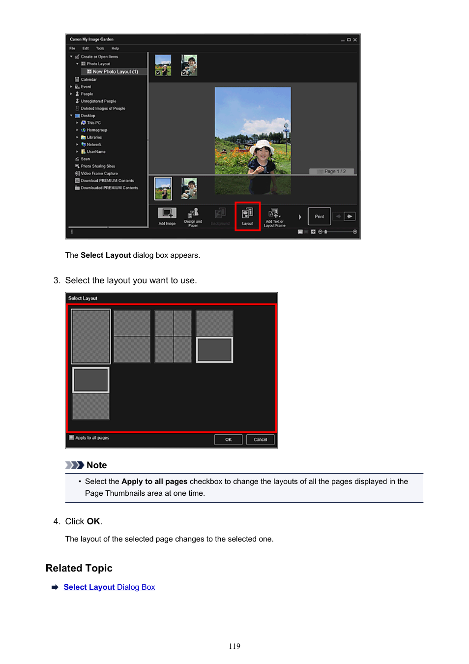 Related topic | Canon My Image Garden User Manual | Page 119 / 308