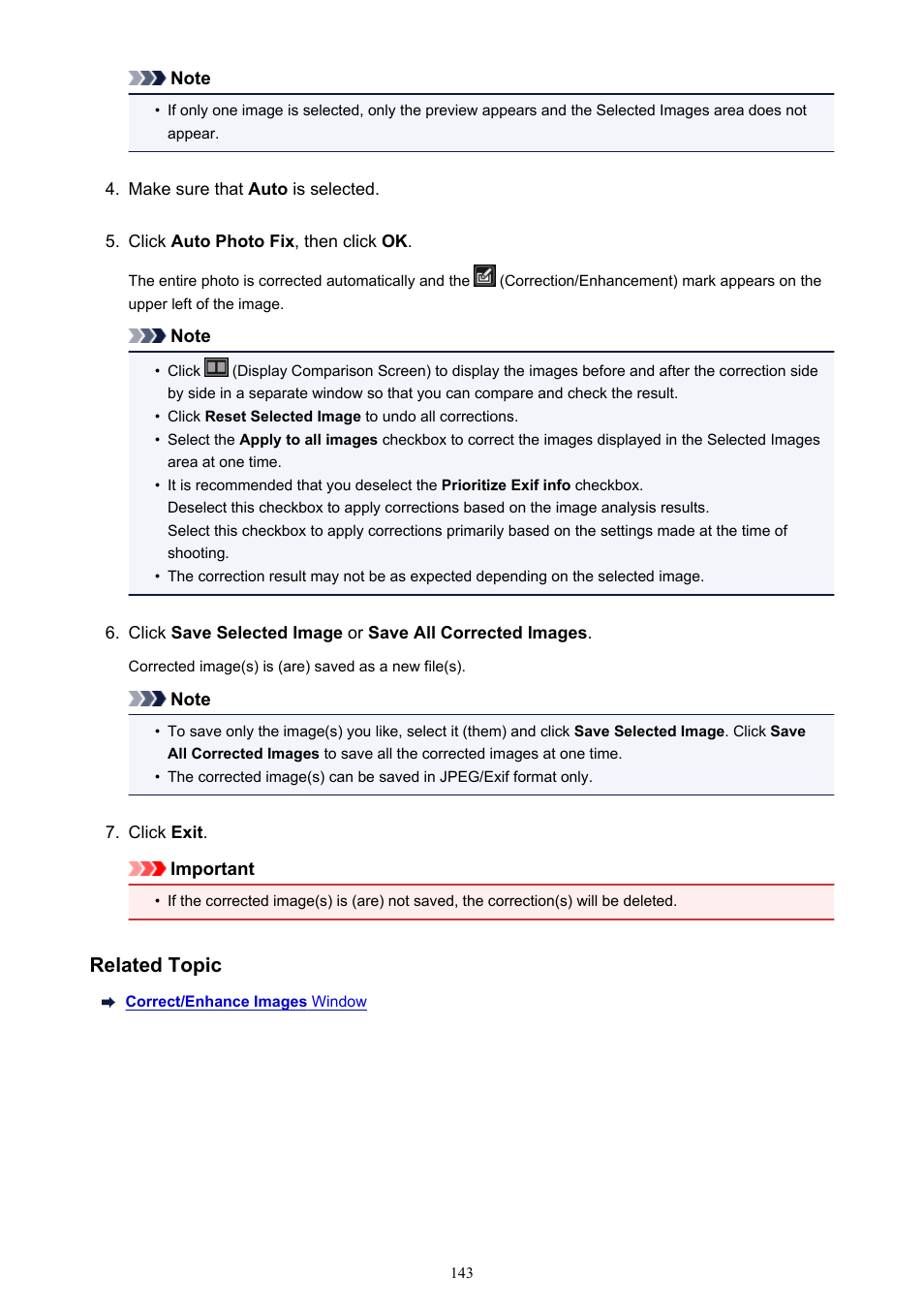 Related topic | Canon My Image Garden User Manual | Page 143 / 308
