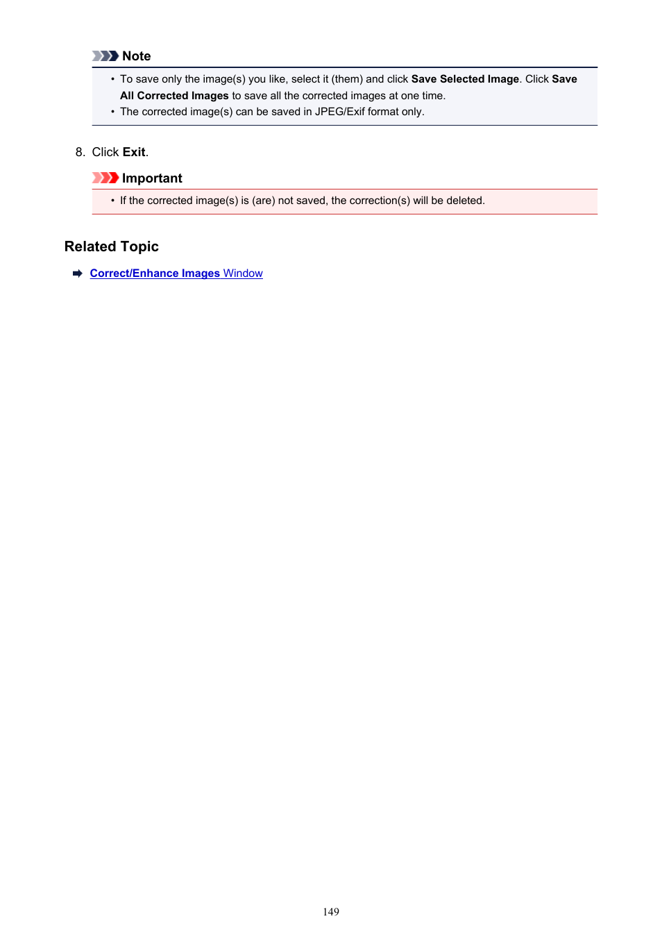 Related topic | Canon My Image Garden User Manual | Page 149 / 308