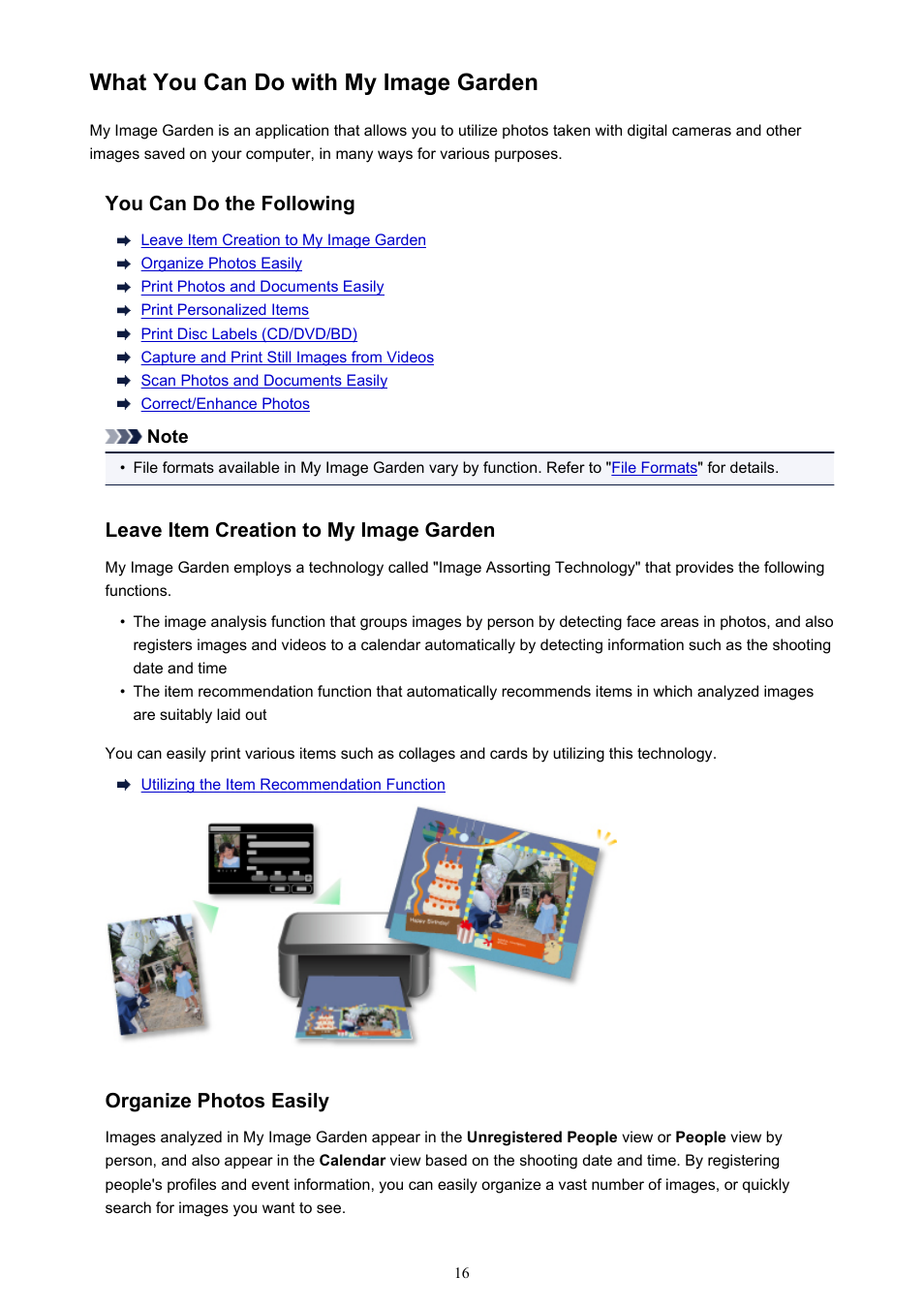 What you can do with my image garden | Canon My Image Garden User Manual | Page 16 / 308